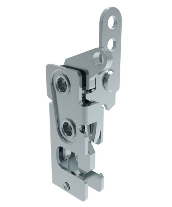 Southco Rotary Push-to-Close Latch, Small Size, Single Stage, with Standard, Dual Trigger, In-line / Top Trigger, 1/4-20 Thread, Steel, Zinc Plate, Bright chromate
