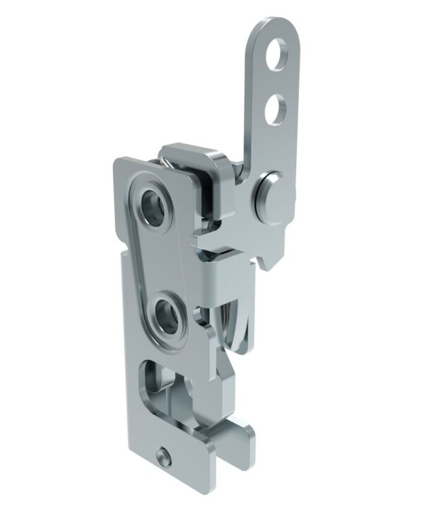 Southco Rotary Push-to-Close Latch, Small Size, Single Stage, In-Line Lever, M6 Thread, Steel, Zinc Plate, Bright chromate