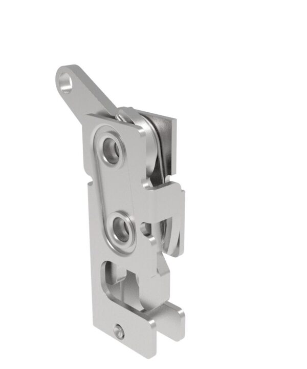 Southco Rotary Push-to-Close Latch, Small Size, Single Stage, Bottom Trigger, M6 Thread, Stainless Steel, Passivate