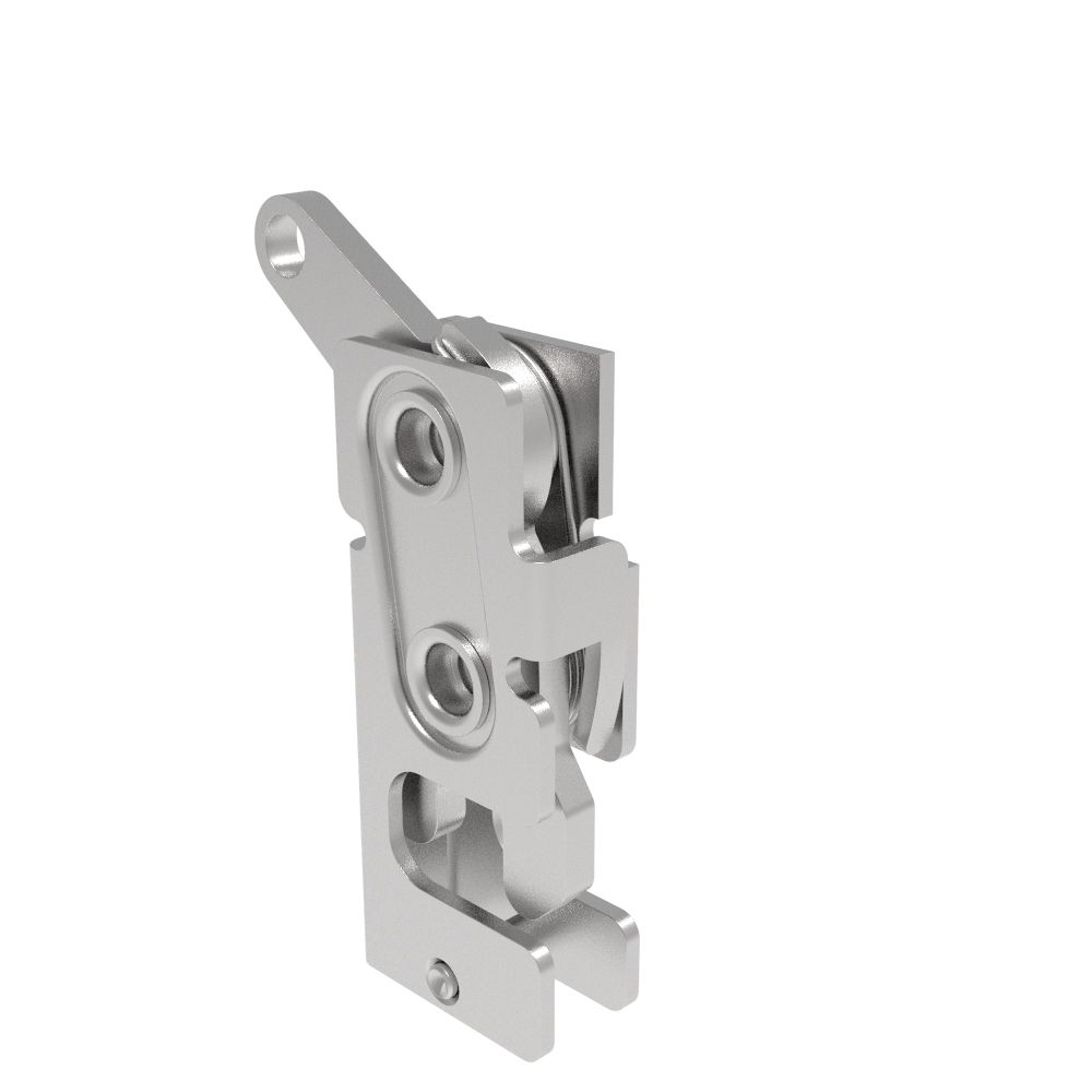 Southco Rotary Push-to-Close Latch, Small Size, Single Stage, Bottom Trigger, M6 Thread, Stainless Steel, Passivate