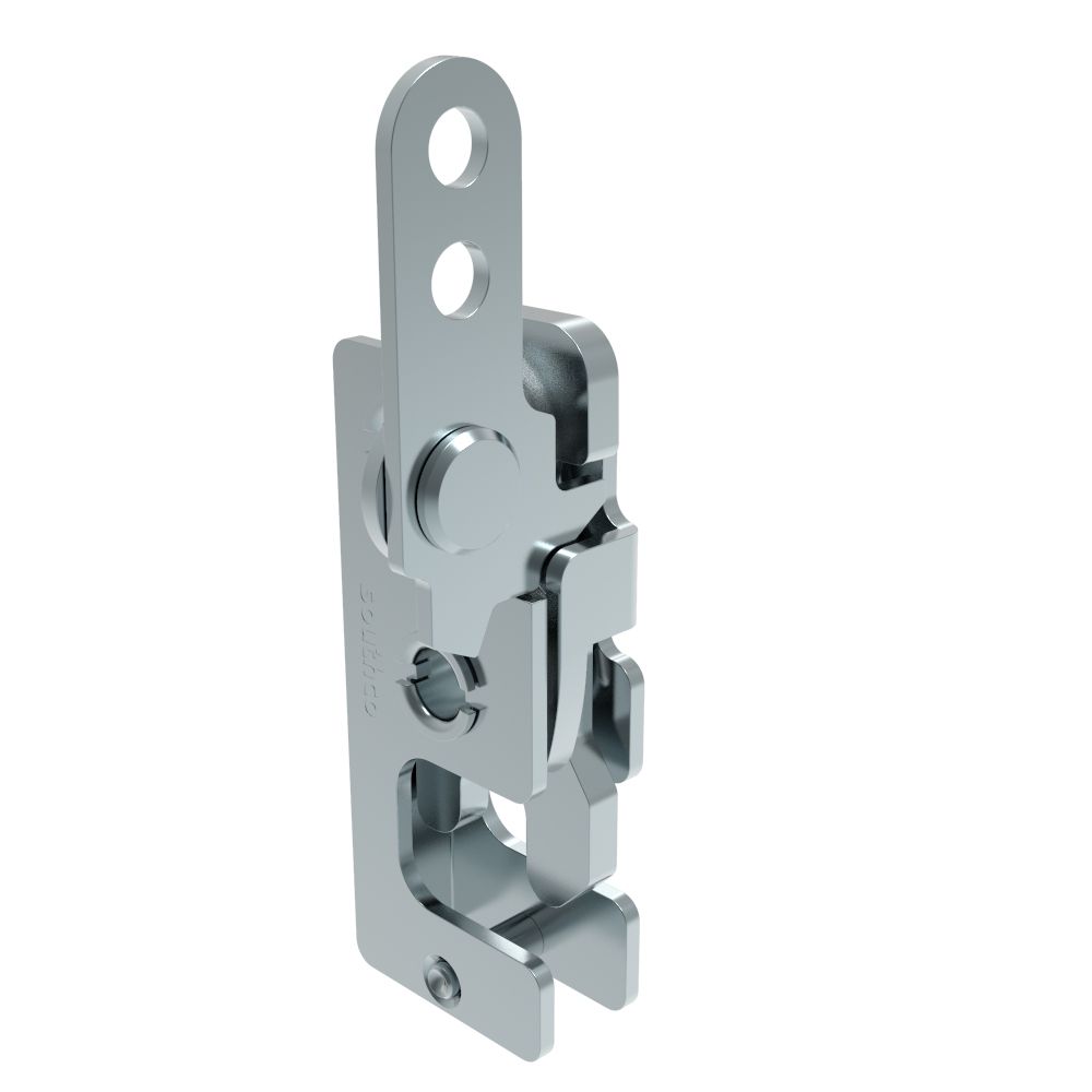 Southco Rotary Push-to-Close Latch, Small Size, Single Stage, In-Line Lever, 7.2 mm Through Hole, Steel, Zinc Plate, Bright chromate