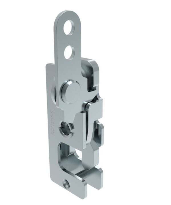 Southco Rotary Push-to-Close Latch, Small Size, Single Stage, In-Line Lever, 1/4-20 Thread, Steel, Zinc Plate, Bright chromate