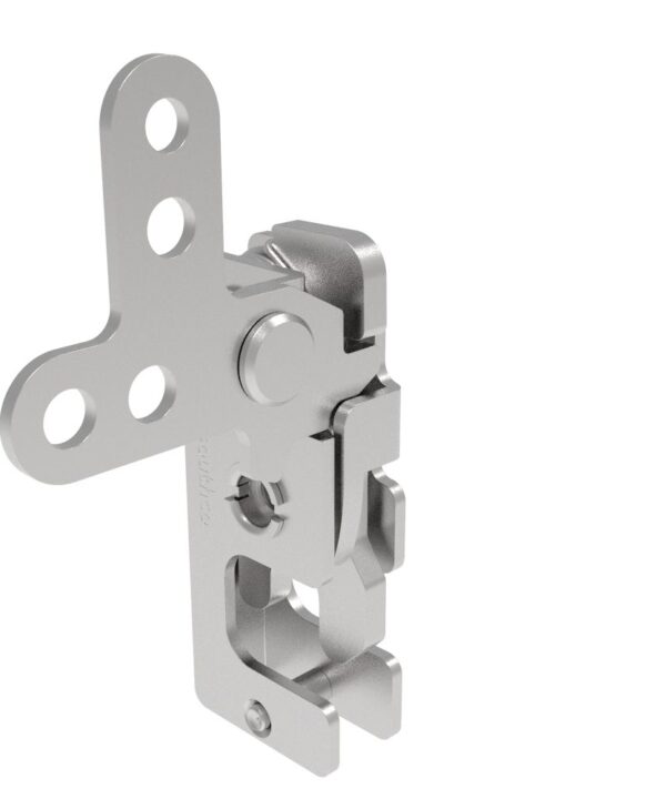 Southco Rotary Push-to-Close Latch, Small Size, Single Stage, 2-Point Lever, 1/4-20 Thread, Stainless Steel, Passivate
