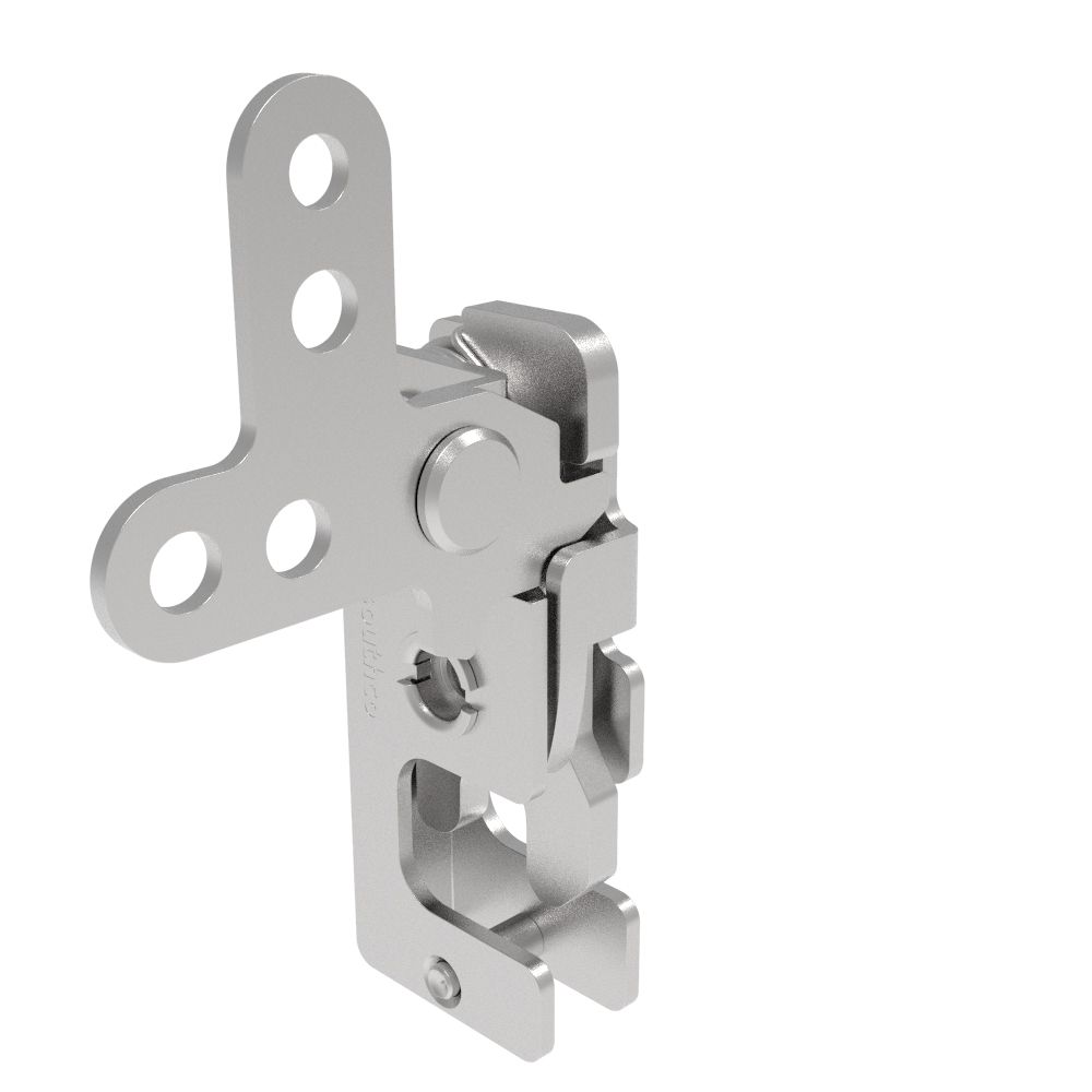 Southco Rotary Push-to-Close Latch, Small Size, Single Stage, 2-Point Lever, 1/4-20 Thread, Stainless Steel, Passivate