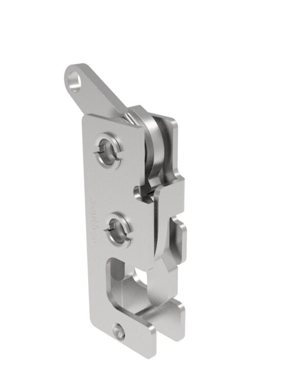 Southco Rotary Push-to-Close Latch, Small Size, Single Stage, Bottom Trigger, 1/4-20 Thread, Stainless Steel, Passivate