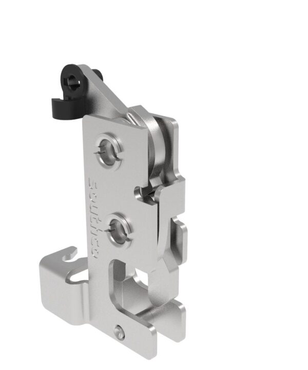 Southco Rotary Push-to-Close Latch, Small Size, Single Stage, Bottom Trigger, 1/4-20 Thread, Stainless Steel, Passivate