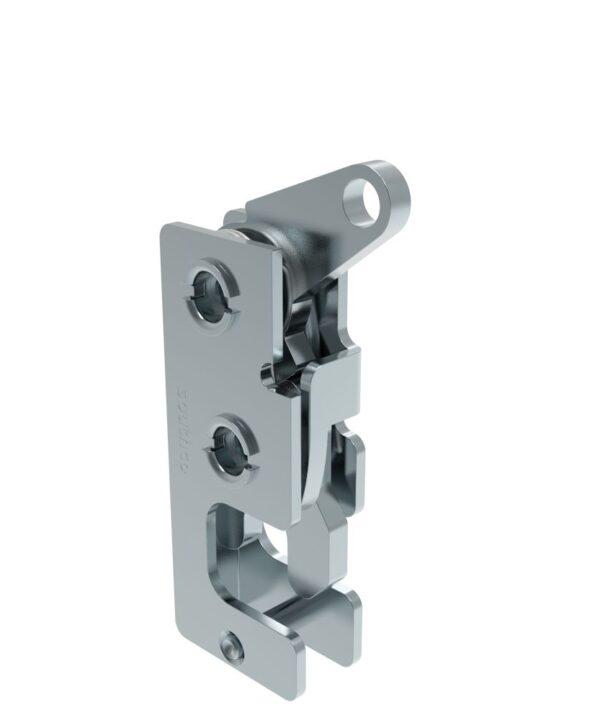 Southco Rotary Push-to-Close Latch, Small Size, Single Stage, Top Trigger, 1/4-20 Thread, Steel, Zinc Plate, Bright chromate