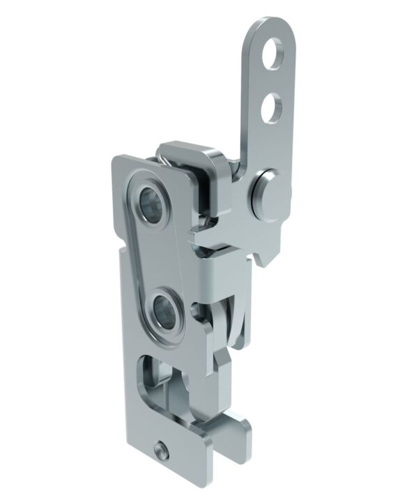 Southco Rotary Push-to-Close Latch, Small Size, Two Stage, In-Line Lever, 7.2 mm Through Hole, Steel, Zinc Plate, Bright chromate