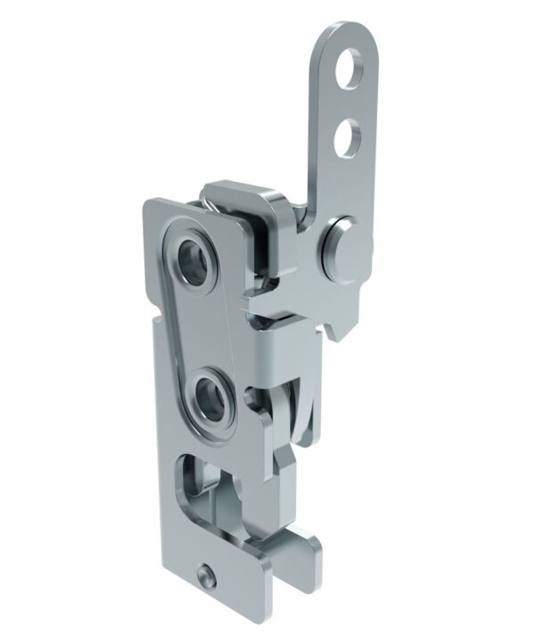 Southco Rotary Push-to-Close Latch, Small Size, Two Stage, In-Line Lever, 1/4-20 Thread, Steel, Zinc Plate, Bright chromate