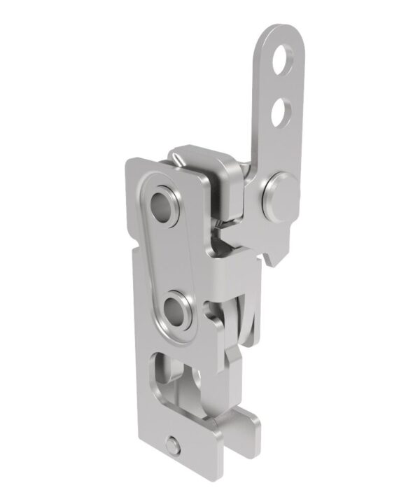 Southco Rotary Push-to-Close Latch, Small Size, Two Stage, In-Line Lever, 1/4-20 Thread, Stainless Steel, Passivate