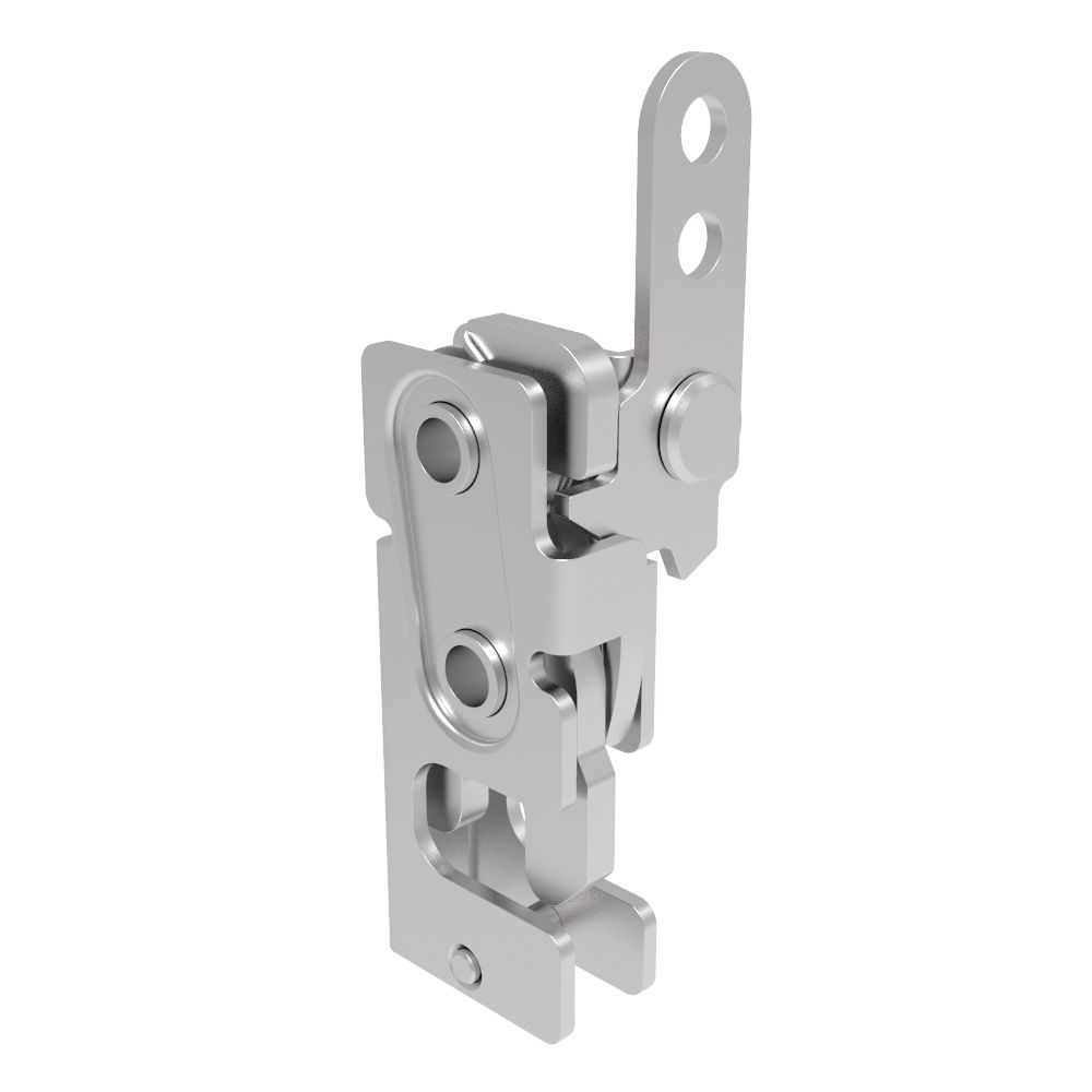 Southco Rotary Push-to-Close Latch, Small Size, Two Stage, In-Line Lever, 1/4-20 Thread, Stainless Steel, Passivate