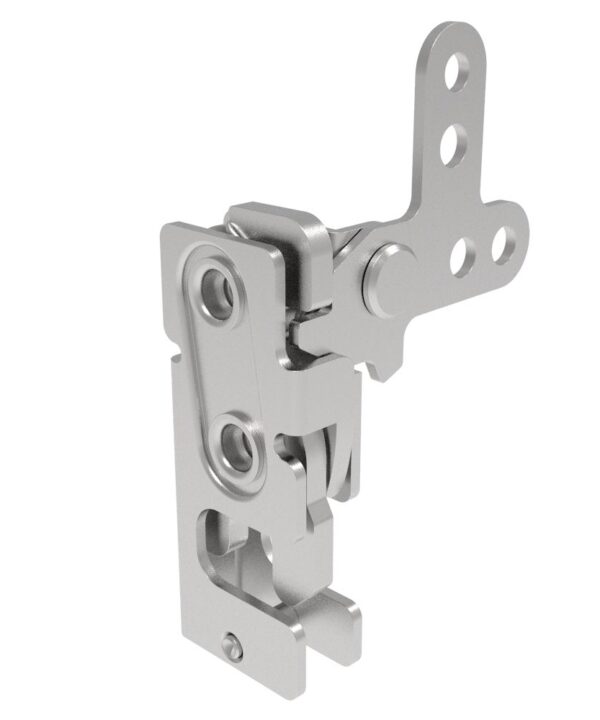 Southco Rotary Push-to-Close Latch, Small Size, Two Stage, 2-Point Lever, 1/4-20 Thread, Stainless Steel, Passivate