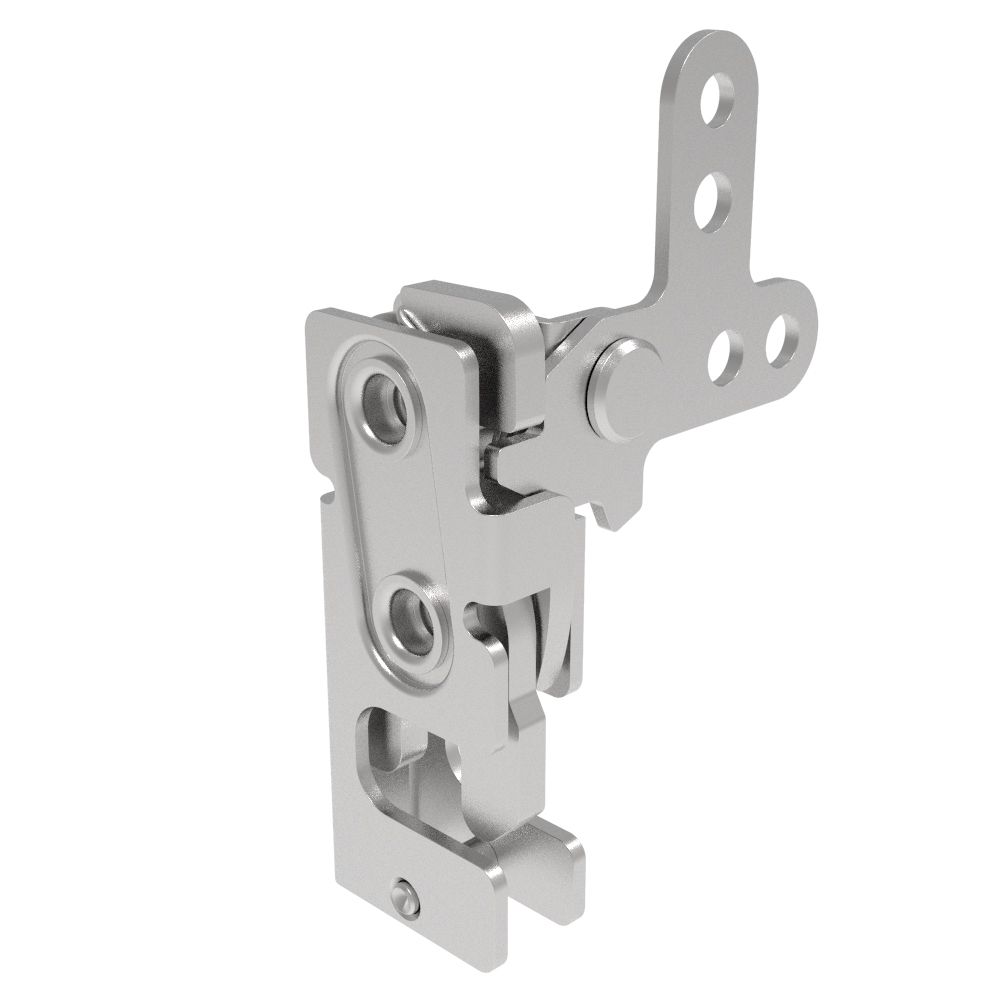 Southco Rotary Push-to-Close Latch, Small Size, Two Stage, 2-Point Lever, 1/4-20 Thread, Stainless Steel, Passivate