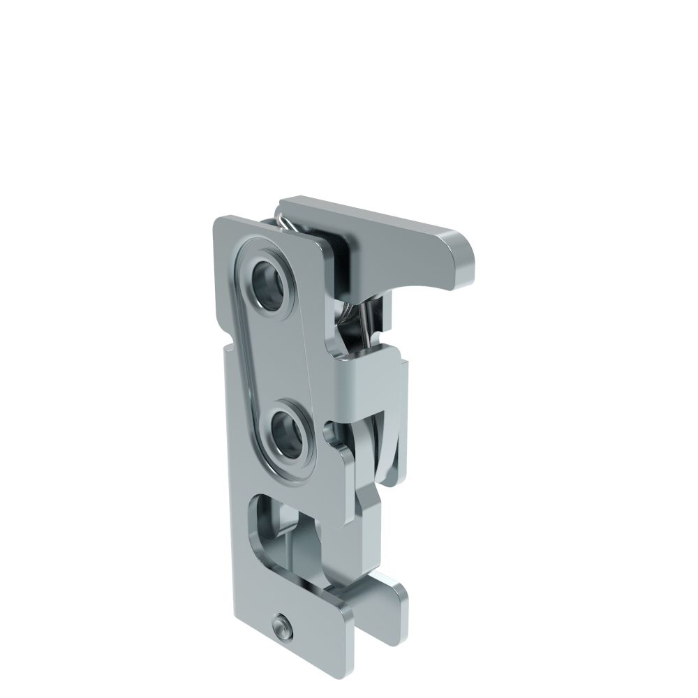 Southco Rotary Push-to-Close Latch, Small Size, Two Stage, Hand Operated, 1/4-20 Thread, Steel, Zinc Plate, Bright chromate