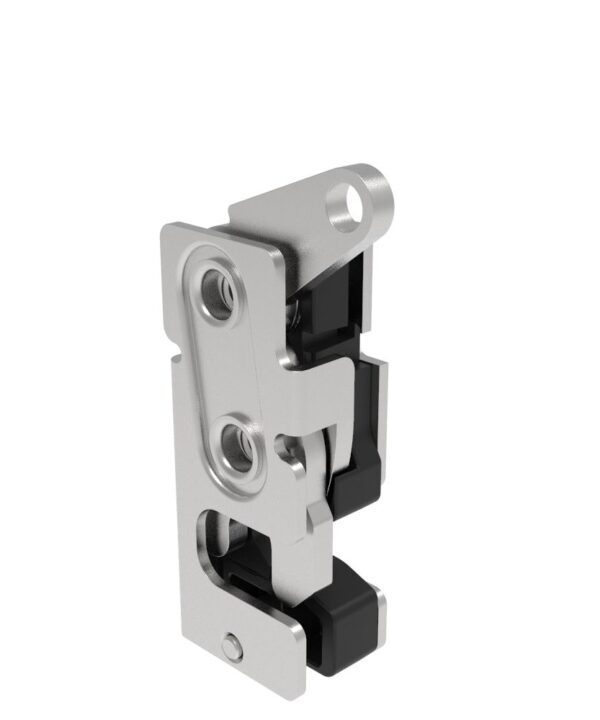 Southco Rotary Push-to-Close Latch, Small Size, Two Stage, with Integrated Bumper, Top Trigger, 1/4-20 Thread, Stainless Steel, Passivated