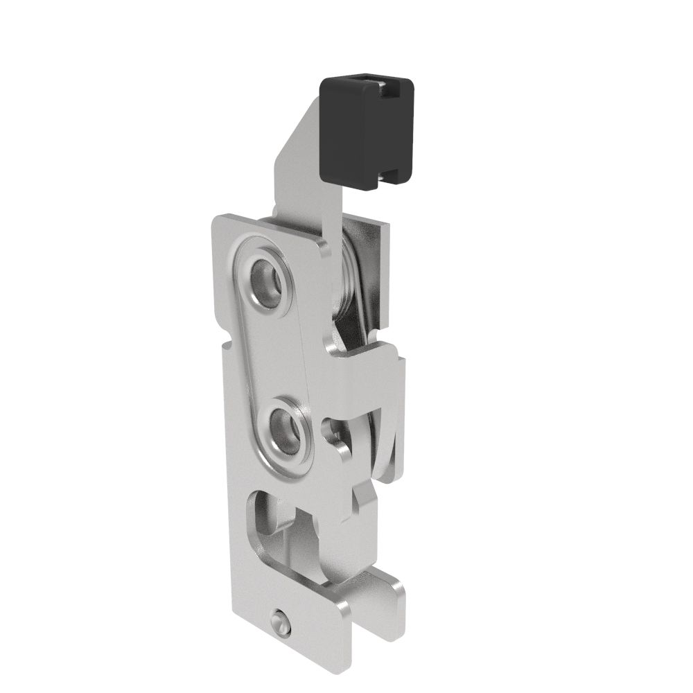 Southco Rotary Push-to-Close Latch, Small Size, Two Stage, with Standard, Direct Trigger, M6 Thread, Stainless Steel, Passivated