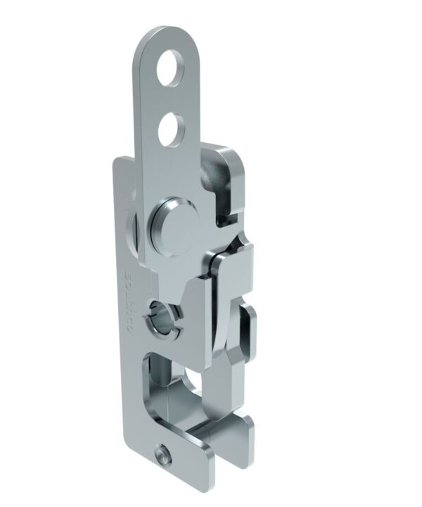 Southco Rotary Push-to-Close Latch, Small Size, Two Stage, In-Line Lever, 7.2 mm Through Hole, Steel, Zinc Plate, Bright chromate