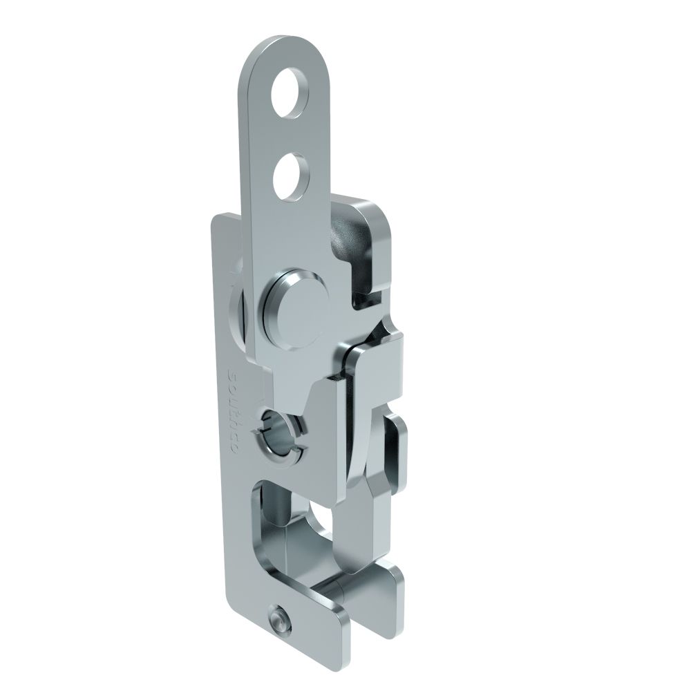 Southco Rotary Push-to-Close Latch, Small Size, Two Stage, In-Line Lever, 7.2 mm Through Hole, Steel, Zinc Plate, Bright chromate