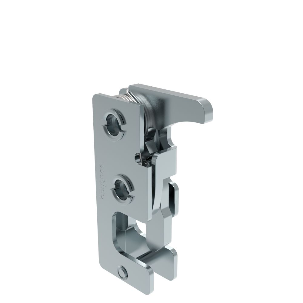 Southco Rotary Push-to-Close Latch, Small Size, Two Stage, Hand Operated, 1/4-20 Thread, Steel, Zinc Plate, Bright chromate