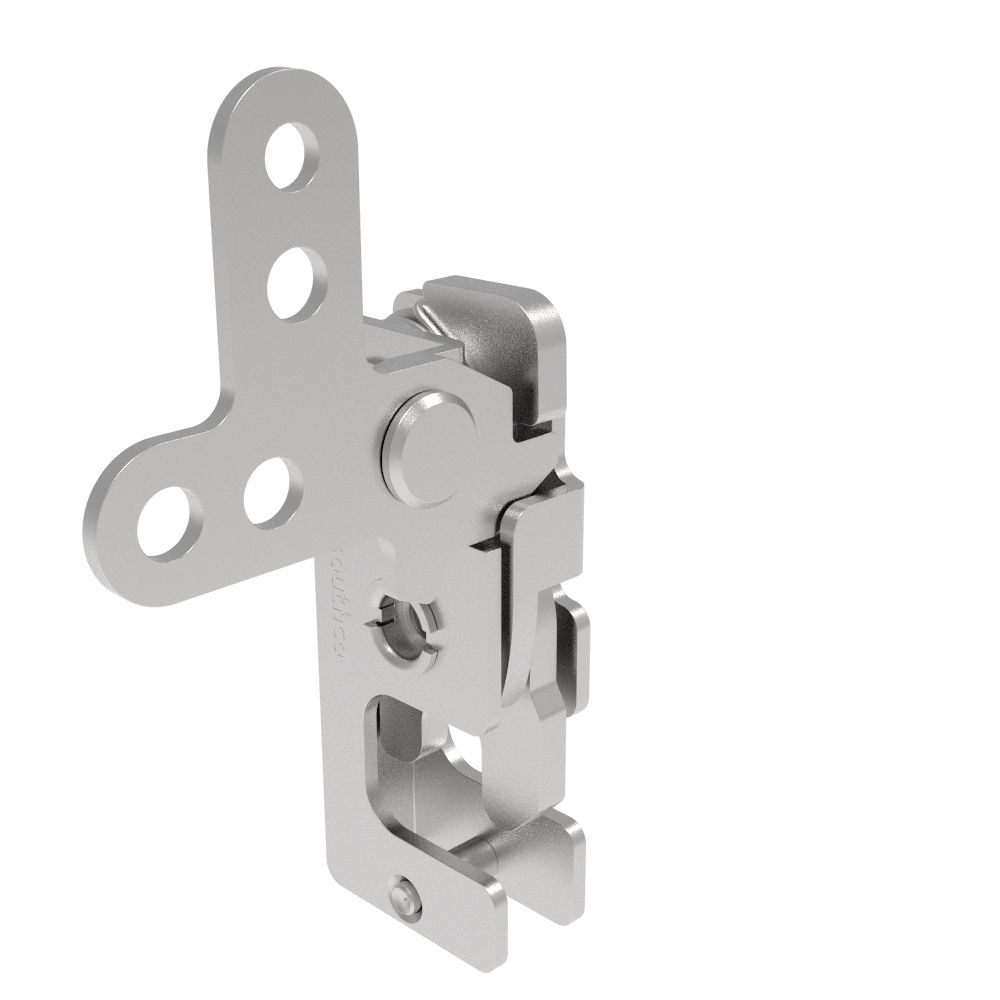 Southco Rotary Push-to-Close Latch, Small Size, Two Stage, 2-Point Lever, M6 Thread, Stainless Steel, Passivate