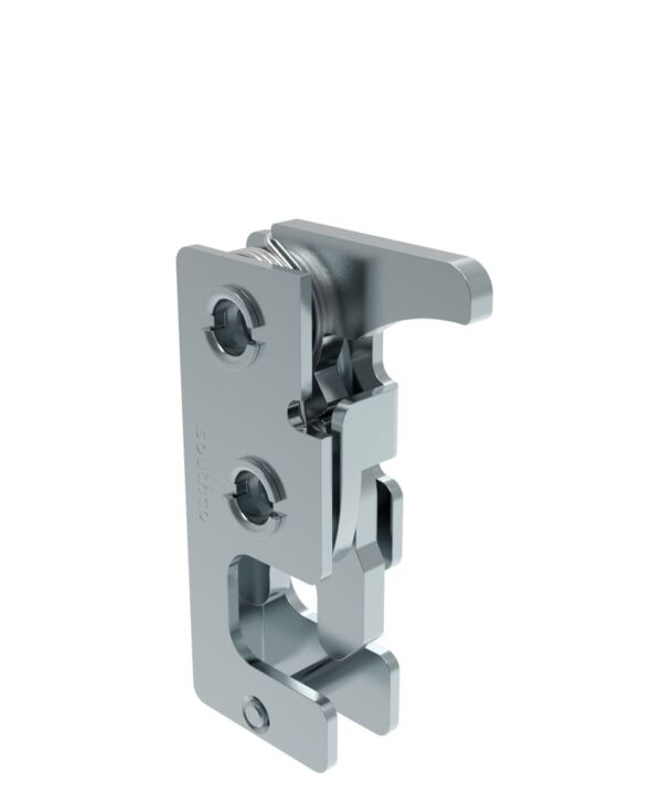 Southco Rotary Push-to-Close Latch, Small Size, Two Stage, Hand Operated, M6 Thread, Steel, Zinc Plate, Bright chromate