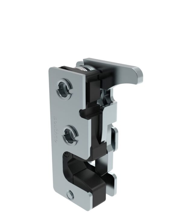 Southco Rotary Push-to-Close Latch, Two Stage, with Integrated Bumper, Hand Operated, M6 Thread, Steel, Zinc Plate, Bright chromate