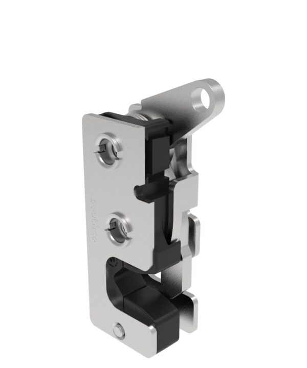 Southco Rotary Push-to-Close Latch, Small Size, Two Stage, with Integrated Bumper, Top Trigger, M6 Thread, Stainless Steel, Passivated