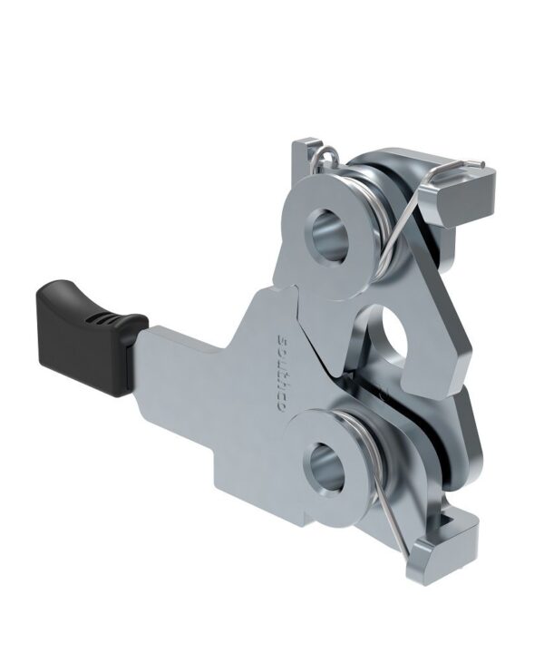 Southco Rotary Push-to-Close Latch, Medium Size, Hand Operated Trigger, 8.33 mm (.33 in) Through Hole, Steel, Zinc Plate, bright chromate