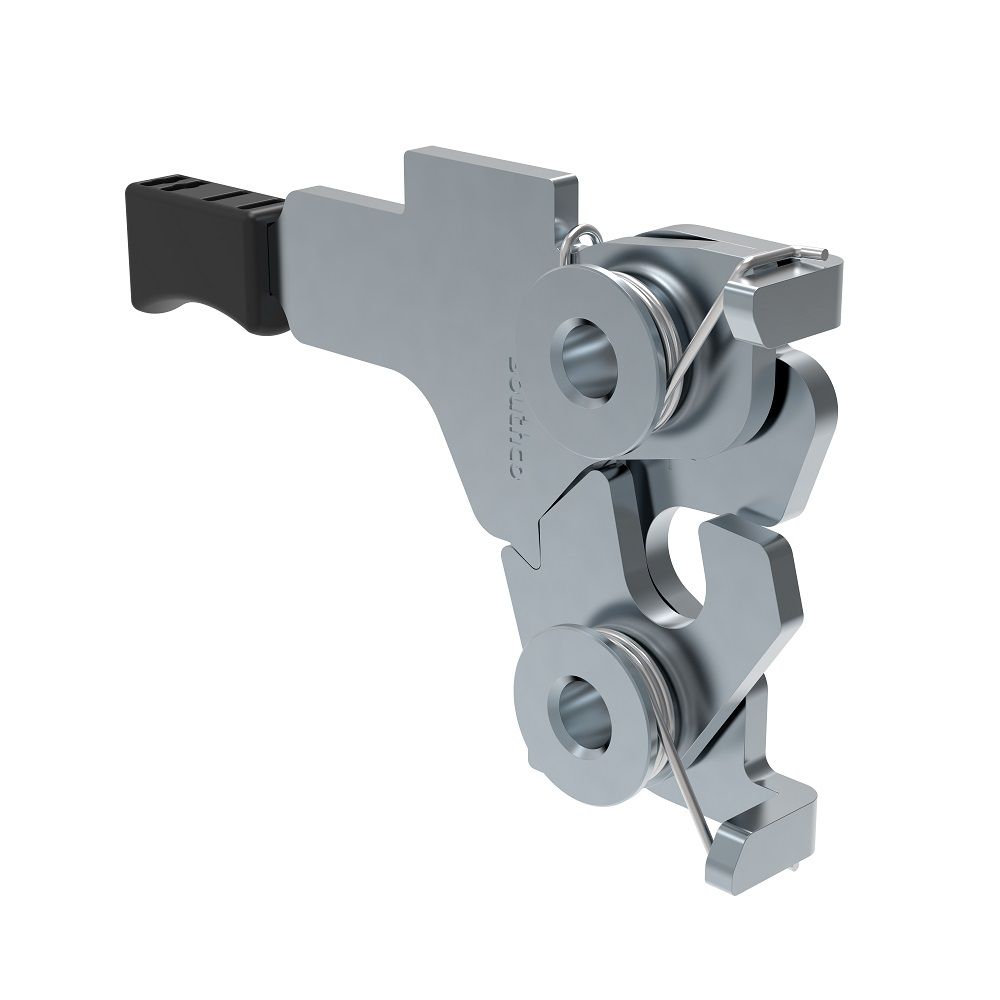 Southco Rotary Push-to-Close, Medium Size, Hand Operated, 8.3 mm Thru, Steel, Zinc Plate, Bright chromate