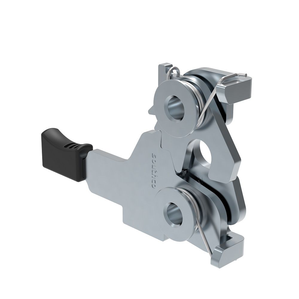 Southco Rotary Push-to-Close, Medium Size, Hand Operated, M8 Thread, Steel, Zinc Plate, Bright chromate