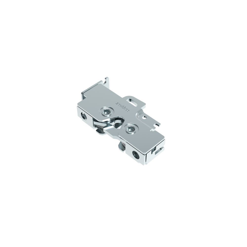 Southco Rotary Push-to-Close Latch, Medium Size, Single Stage, Bottom Trigger, Integrated Cable Mounting Bracket (for cable without spring), 1/4-20 Thread, Steel, Zinc Plate, Bright Chromate