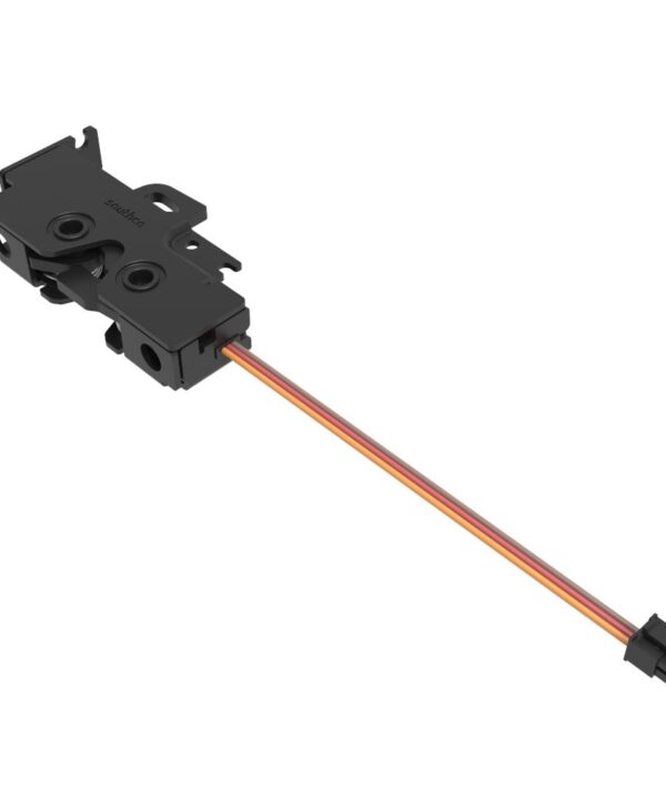 Southco Rotary Push-to-Close Latch, Medium Size, Single Stage with Switch, Bottom Trigger, Integrated Cable Mounting Bracket (for cable without spring), 1/4-20 Thread, Steel, Zinc Nickel