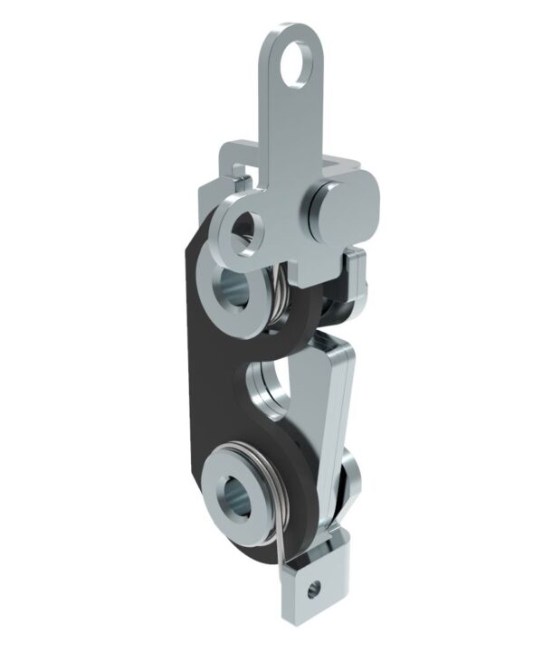 Southco Rotary Push-to-Close Latch, Large Size, Single Stage with Bumper, 2-Point, 6.7 mm Thru, Steel, Zinc Plate, Bright Chromate, Bright
