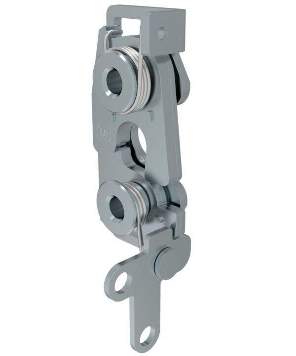 Southco Rotary Push-to-Close Latch, Large Size, Single Stage, 2-Point Trigger, 1/4-20 Thread, Steel, Zinc Plate, Bright Chromate