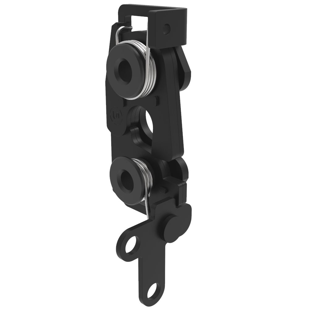 Southco Rotary Push-to-Close Latch, Large Size, Two Stage, 2-Point, Trigger, 6.7 mm Thru, Steel, Zinc Nickel, Black