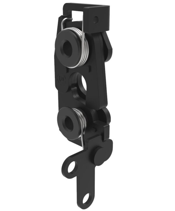 Southco Rotary Push-to-Close Latch, Large Size, Two Stage, 2-Point Trigger, M6 Thread, Steel, Zinc Nickel, Black