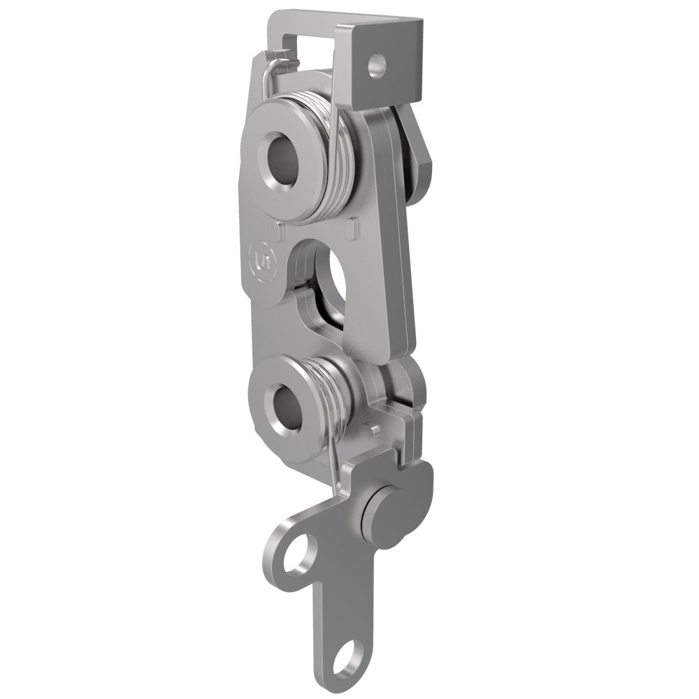 Southco Rotary Push-to-Close Latch, Large Size, Single Stage, 2-Point Trigger, M6 X 1 Thread, Stainless Steel, Passivated, Natural