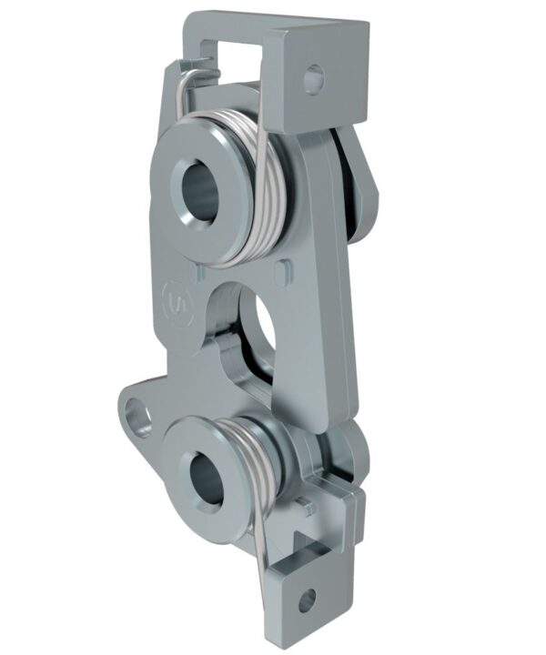 Southco Rotary Push-to-Close Latch, Large Size, Two Stage, Bottom Trigger, M6 Thread, Steel, Zinc Plate, Bright chromate