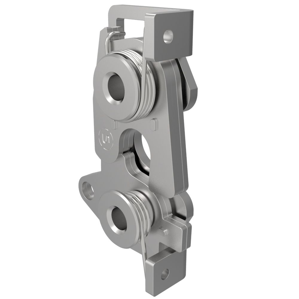 Southco Rotary Push-to-Close Latch, Large Size, Two Stage, Bottom Trigger, M6 X 1 Thread, Stainless Steel, Passivated, Natural