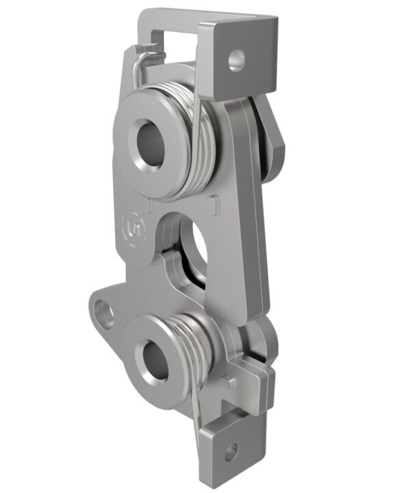 Southco Rotary Push-to-Close Latch, Large Size, Two Stage, Bottom Trigger, 6.7 mm Through Hole, Stainless Steel, Passivated, Natural