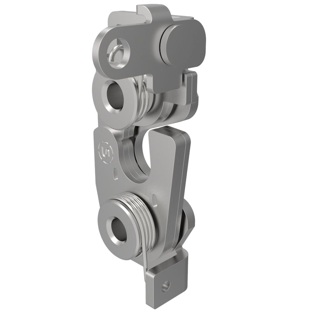 Southco Rotary Push-to-Close Latch, Large Size, Single Stage, Perpendicular Trigger, 1/4-20 Thread, Stainless Steel, Passivated, Natural