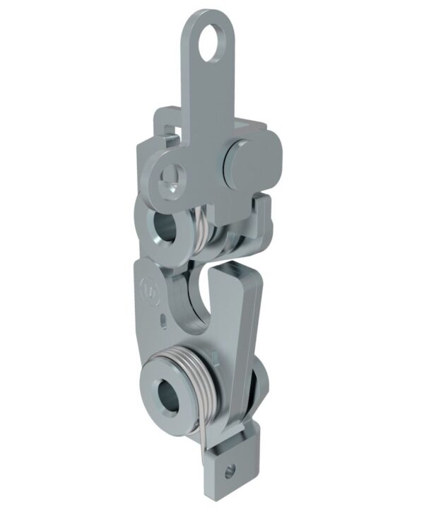 Southco Rotary Push-to-Close Latch, Large Size, Two Stage, 2-Point Lever, M6 Thread, Steel, Zinc Plate, Bright chromate