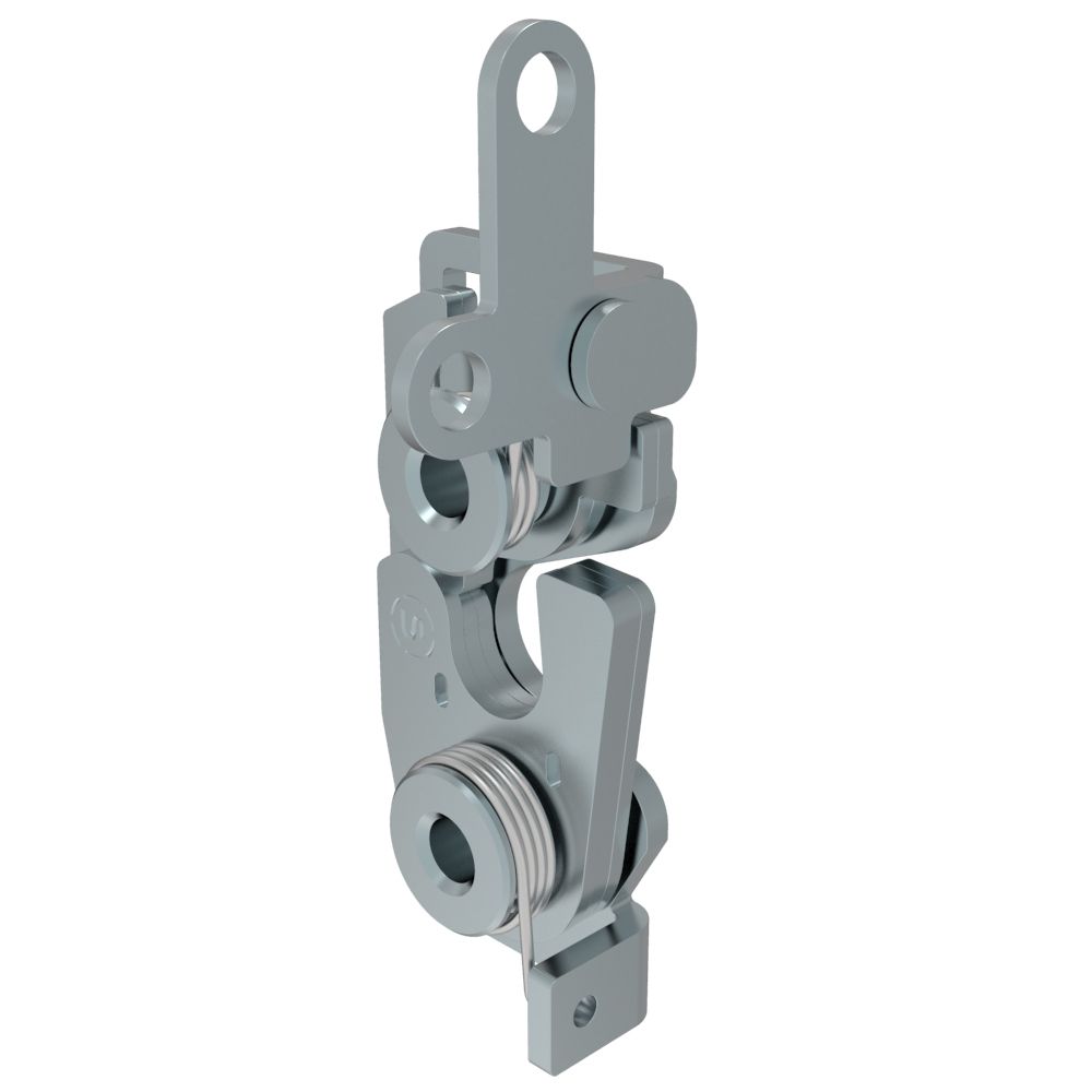 Southco Rotary Push-to-Close Latch, Large Size, Two Stage, 2-Point Lever, 6.7 mm Through Hole, Steel, Zinc Plate, Bright chromate
