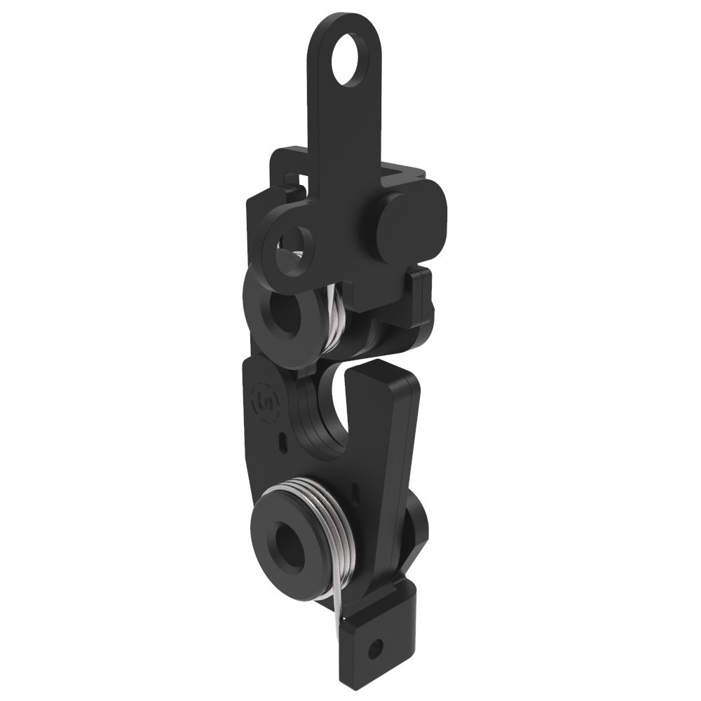 Southco Rotary Push-to-Close Latch, Large Size, Single Stage, 2-Point Trigger, 6.7 mm Thru, Steel, Zinc Nickel, Black