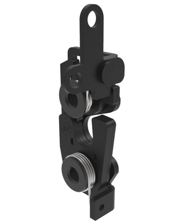 Southco Rotary Push-to-Close Latch, Large Size, Two Stage, 2-Point Trigger, M6 Thread, Steel, Zinc Nickel, Black