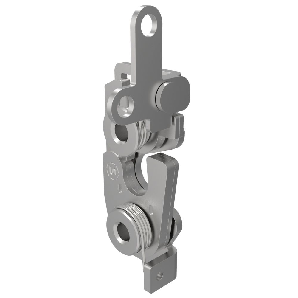 Southco Rotary Push-to-Close Latch, Large Size, Two Stage, Two Point Lever, 6.7 MM Through Hole, Stainless Steel, Passivated, Natural