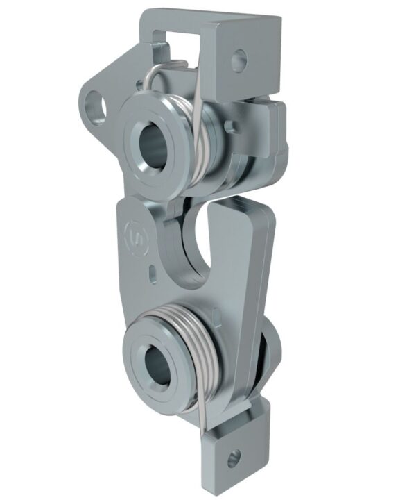 Southco Rotary Push-to-Close Latch, Large Size, Single Stage, Bottom Trigger, 6.7 mm Thru Hole, Steel, Zinc Plate, Bright Chromate