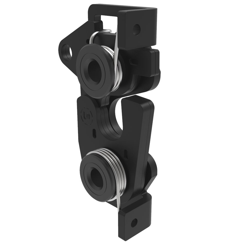 Southco Rotary Push-to-Close Latch, Large Size, Single Stage, Bottom Trigger, 1/4-20 Thread, Steel, Zinc Nickel, Black