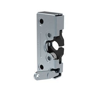Southco Rotary Push-to-Close Latch, Heavy Duty Size, Single Stage, Perpendicular Lever, M6 Thread, Steel, Zinc Plate, Bright chromate
