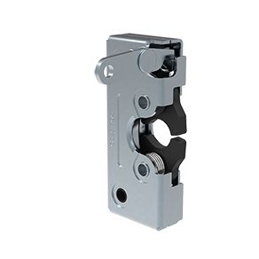 Southco Rotary Push-to-Close Latch, Heavy Duty Size, Single Stage, Perpendicular Lever, M6 Thread, Steel, Zinc Plate, Bright chromate